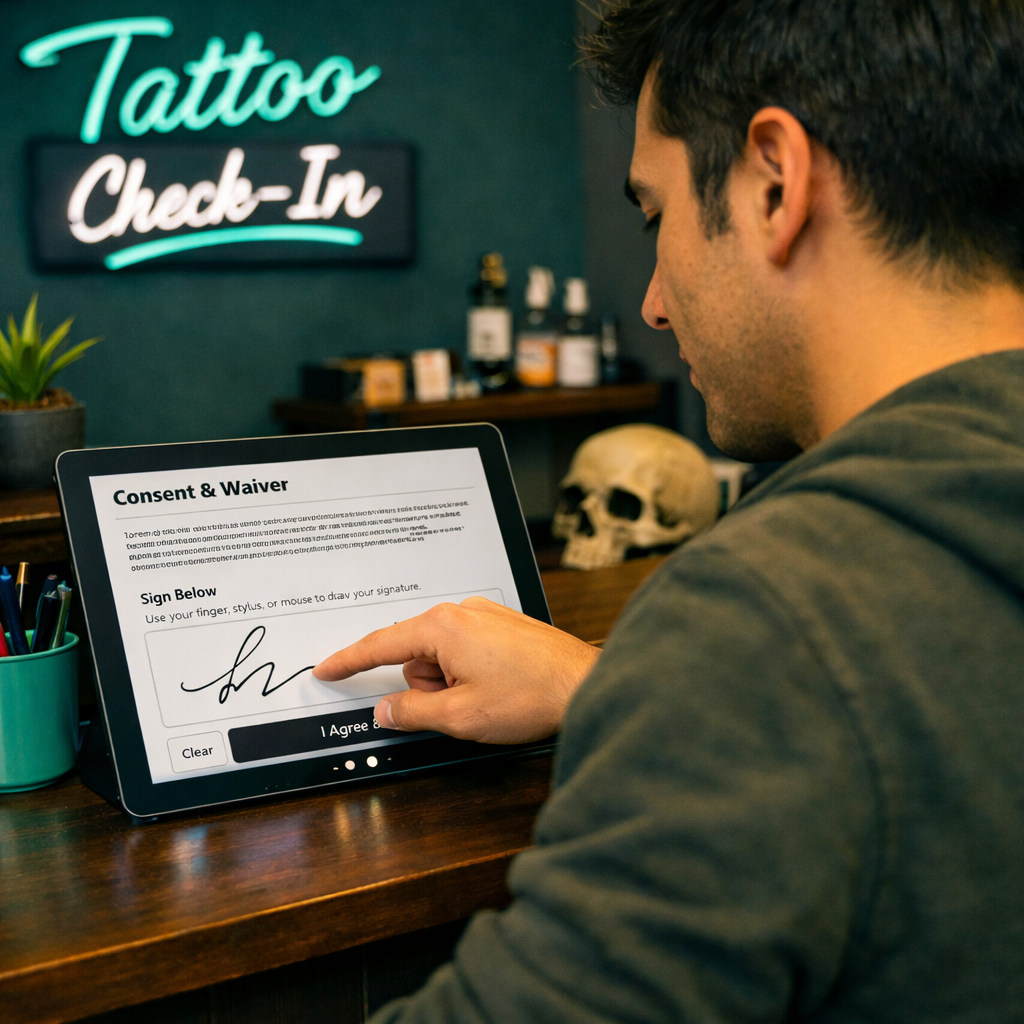 Digital waiver and signature screen